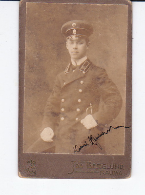 CDV Valokuva Virkamies Lennätinlaitos? Miekka 1914 Rauma