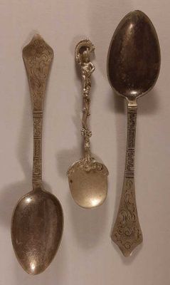 3x lusikka vintage antiikkia alpakkaa