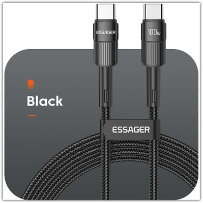 PD 100W / musta USB C - USB C data/latauskaapeli / 2m  #e