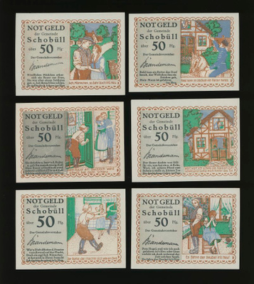Saksa Notgeld 6 x 50 Pfg, Schobüll