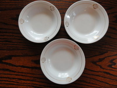 Vintage Arabia keittolautanen, 3 kpl, kultakoriste N877