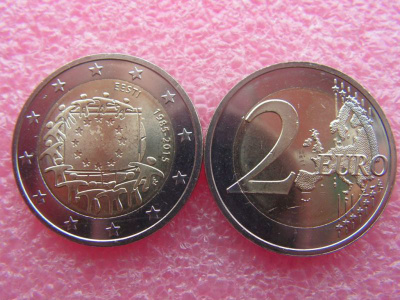 Viro 2015, 2 € EU:n lippu 30v UNC
