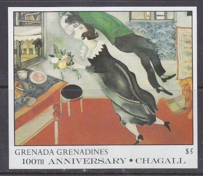 Grenada Chagall maalaus blokki postituoreena.
