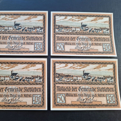 Saksa Gemeinde Siebleben 4 seteliä 1921