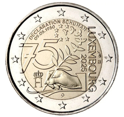 ** LUXEMBURG 2€ 2025 Schuman pillerissä **