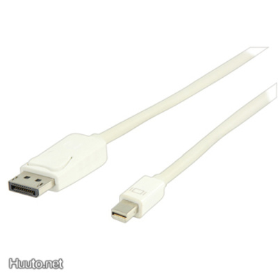 Valueline Mini DisplayPort - DisplayPort, 1m, valkoinen UUSI