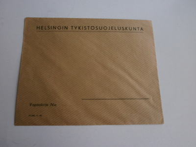 Helsingin Tykistösuojeluskunta, Vapaakirje - kirjekuori