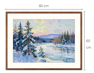Uusi uniikki Talvimaisema art print taulu 60 cm x 80 cm