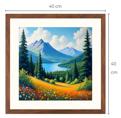Uusi maisema taulu koko 40 cm x 40 cm kehyksineen