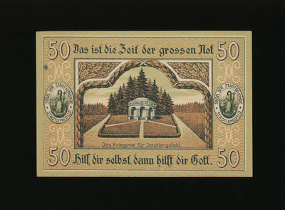 Saksa Notgeld 50 Pfennig, Stadtlengsfeld 1919