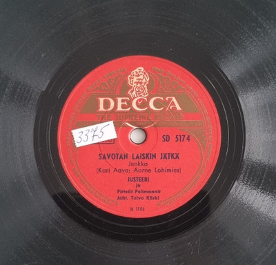 Savikiekko 1952 - Justeeri (Kauko Käyhkö) - Decca SD 5174