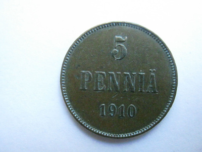 5 penniä 1910
