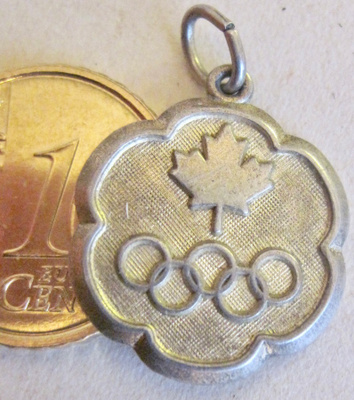 VANHA Merkki Riipus Olympia Canada Montreal 1976 Hopeaa 925