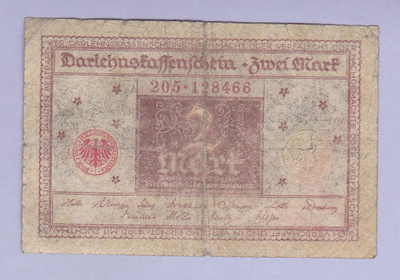 Saksa 2 Mark v.1920 P-60