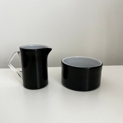 Riihimäen Lasi - Black & White, sokerikko ja kermakko