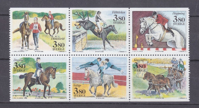 Ruotsi 1990 hevosia vihonlehti postituoreena.