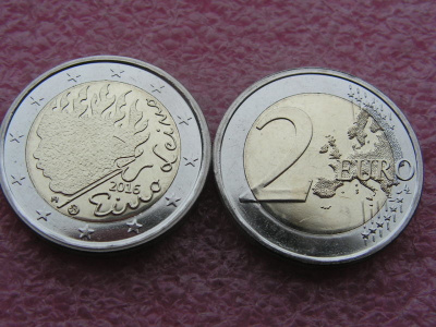 Suomi 2016 2 € Eino Leino UNC