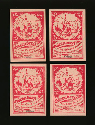 Itävalta Notgeld 10, 20, 50 Heller, Obernberg