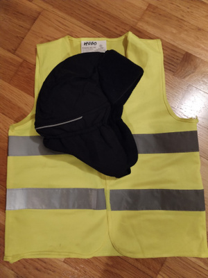 KIDSWEAR tummsin TALVI hattu päähine koko 54 +heijastinliivi
