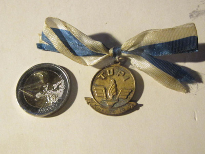 Vanha palkintomitali. Koripallo. TUPI 1957