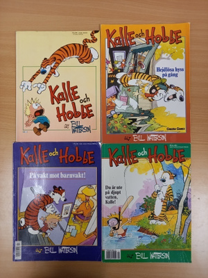 4 kpl Kalle och Hobbe albumeita
