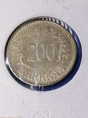200 Markkaa 1957 Hopearaha