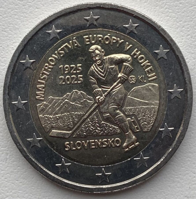 Slovakia 2025 2 € Jääkiekko UNC