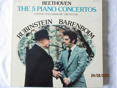 Beethoven 5 PIANO CONCERTOS - RUBINSTEIN & BARENBOIM (5xLP)