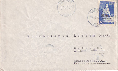 ITÄ-KARJALA ÄÄNISLINNA TARVEPOSTIA MANNERHEIM3,50MK
