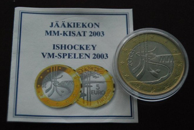 5 euro 2003 Jääkiekon MM- kisat Jutin vitonen