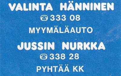 Pyhtää kk. Jussin Nurkka , myymäläauto     7/13