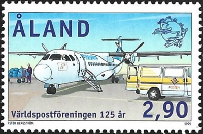 Åland 1999  UPU 125 vuotta  2,90 mk ** LaPe 159