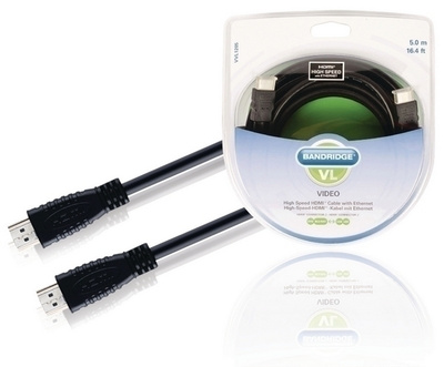Bandridge HDMI Kaapeli, 4K, Ultra HD, musta, 5m *UUSI*