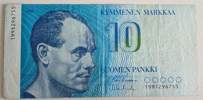 10 Markkaa 1986 Korvaava 1991296755