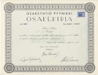 OKK 1956 Pyynikki Oy vihreä, Tampere