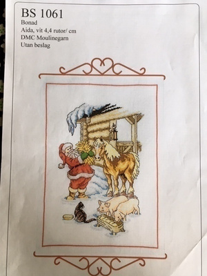 Ristipistomalli Joulupukki ja hevonen