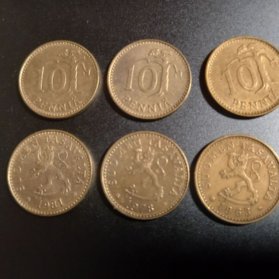 6 x 10p 1960-1980-l