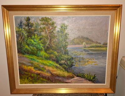 Matti Taskinen 1969 – kehystetty maisemamaalaus l.77xk.64cm