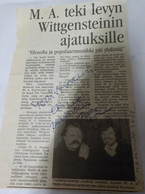 M.A. NUMMINEN JA PEDRO HIETANEN NIMIKIRJOITUKSET
