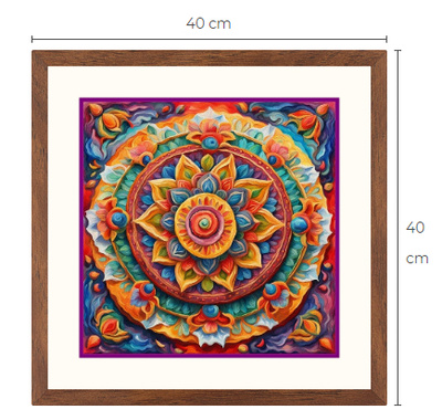 Uusi Mandala taulu koko 40 cm x 40 cm kehyksineen