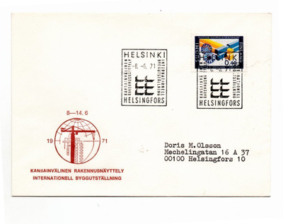 Helsinki: Rakennusnäyttely (erikoisleima  8.6.1971)