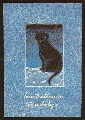 Postikortti, Eläinaihe, eläimet , kissa