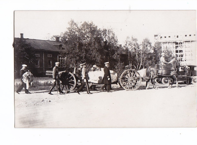 VANHA Valokuva Upseerin Hautajaiset Tykki ym Viipuri 1930