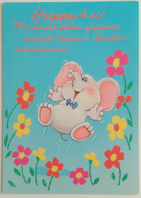 "Norsunpoikanen iloissaan"-KULKEMATON POSTIKORTTI