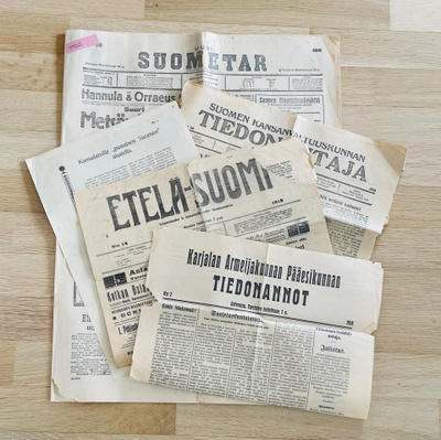 1918 lehtiä ym painotuotteita