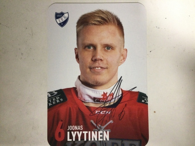 JOONAS LYYTINEN   HIFK.  KERÄILYKORTTI ! AITO NIMIKIRJOITUS!