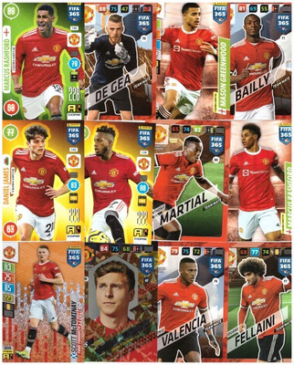 12 x MANCHERSTER UNITED sis. 2 x Erikoiskorttia