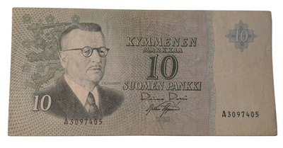 10 Markkaa 1963 ilman Litt A3097405