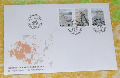 Åland FDC 1993 Geologisk karta över Åland