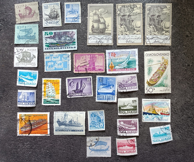 60 kpl kulkuneuvo / liikenne postimerkki